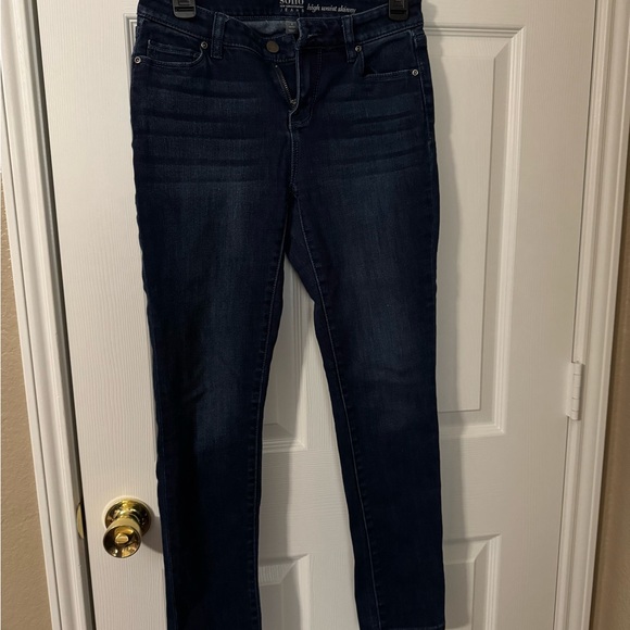 New York & Company Soho High Waist Jeans - Dark Blue - Picture 2 of 3